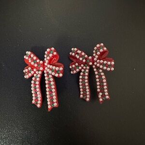 Forever 21 Christmas earrings
Red Bow Earrings with Rhinestones